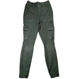 Women's Cargo Skinny Pants Spanx Army Green High Rise Stretch Ankle M Utility